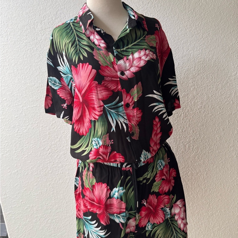 EISHOPEER Unisex Flower Hawaiian Set Casual Short Sleeve Shirt and Shorts Small - Picture 6 of 13